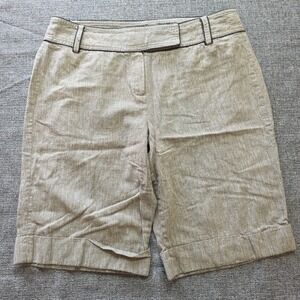 Sharagano Stuido Shorts Womens 12 Linen Tan